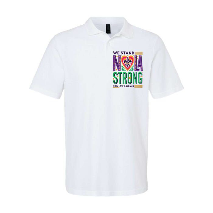 Funny Louisiana Culture T Vintag We Stand Nola Strong Softstyle Adult Sport Polo