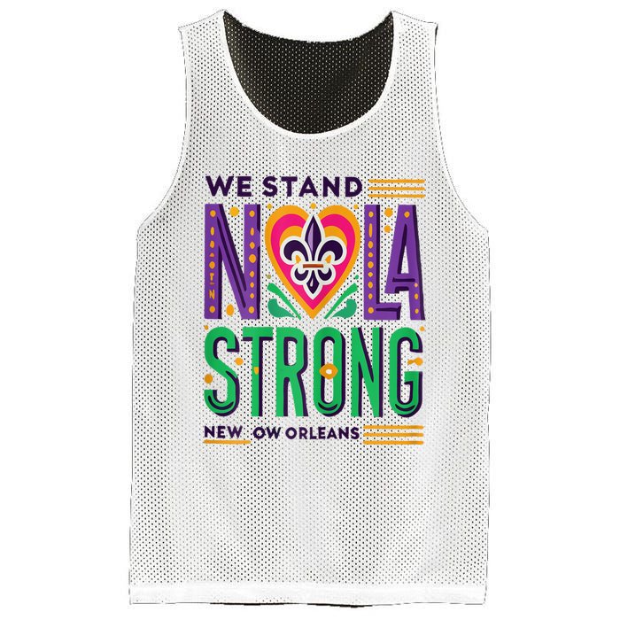 Funny Louisiana Culture T Vintag We Stand Nola Strong Mesh Reversible Basketball Jersey Tank