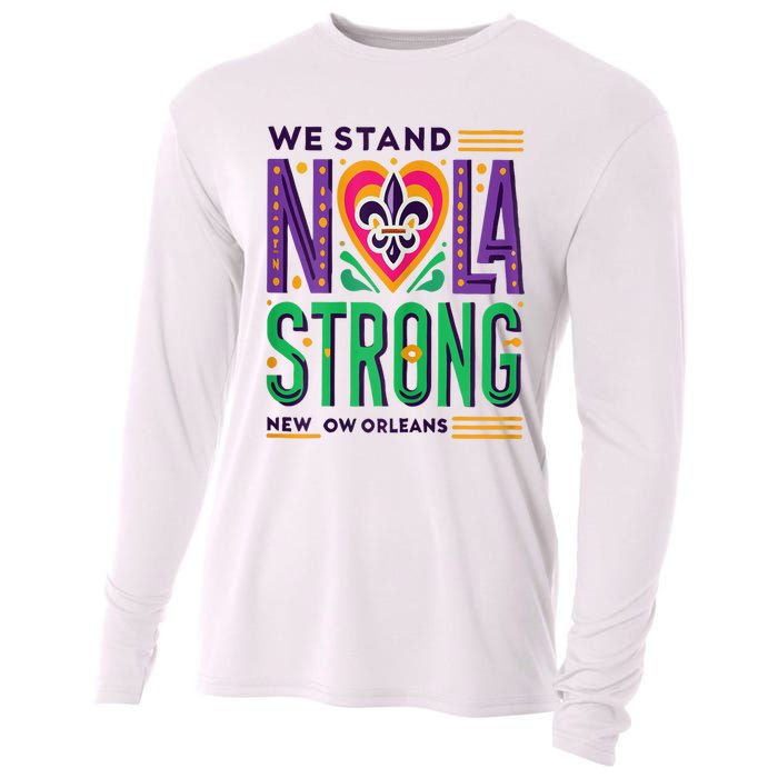 Funny Louisiana Culture T Vintag We Stand Nola Strong Cooling Performance Long Sleeve Crew