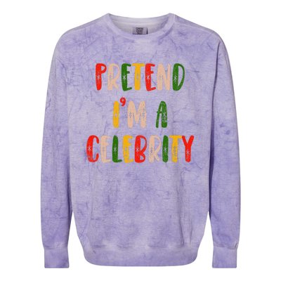 Funny Lazy Christmas Costume Pretend IM A Celebrity Colorblast Crewneck Sweatshirt