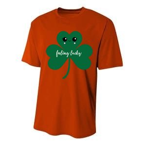 Feeling Lucky Cute Shamrock St Patrick's Day Irish Party Cute Gift Performance Sprint T-Shirt