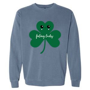 Feeling Lucky Cute Shamrock St Patrick's Day Irish Party Cute Gift Garment-Dyed Sweatshirt