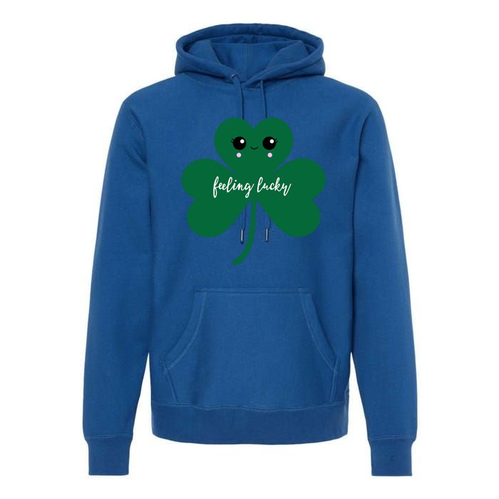 Feeling Lucky Cute Shamrock St Patrick's Day Irish Party Cute Gift Premium Hoodie