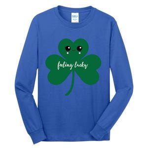 Feeling Lucky Cute Shamrock St Patrick's Day Irish Party Cute Gift Tall Long Sleeve T-Shirt