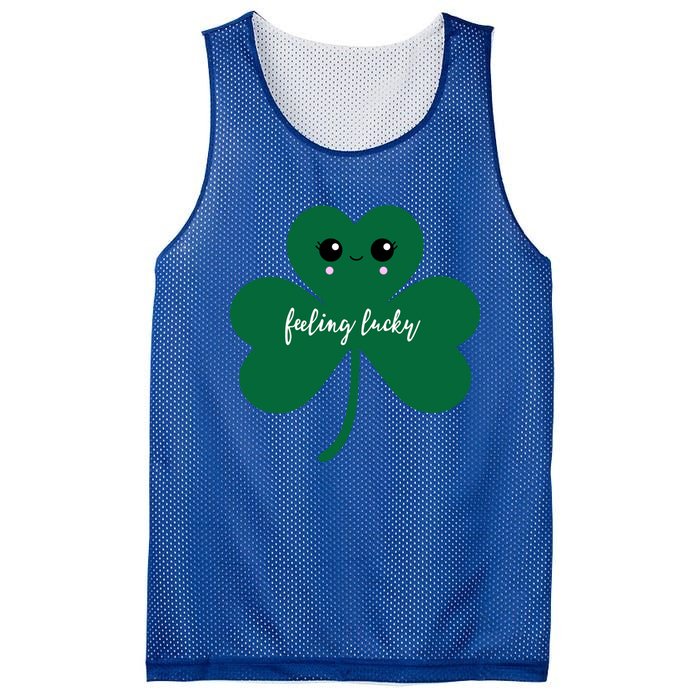 Feeling Lucky Cute Shamrock St Patrick's Day Irish Party Cute Gift Mesh Reversible Basketball Jersey Tank