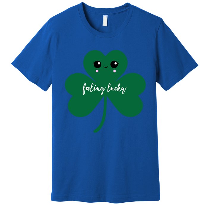 Feeling Lucky Cute Shamrock St Patrick's Day Irish Party Cute Gift Premium T-Shirt