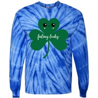 Feeling Lucky Cute Shamrock St Patrick's Day Irish Party Cute Gift Tie-Dye Long Sleeve Shirt