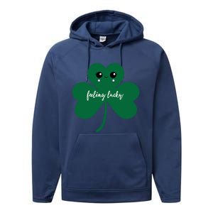 Feeling Lucky Cute Shamrock St Patrick's Day Irish Party Cute Gift Performance Fleece Hoodie