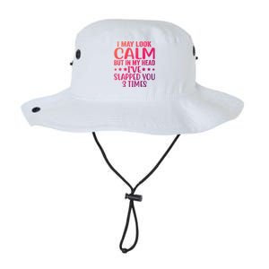 Funny Look Calm But In My Head Ive Slapped You 3 Times Cute Gift Legacy Cool Fit Booney Bucket Hat