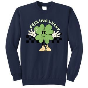 Feeling Lucky Cute Shamrock Happy St Patricks Day Go Green Tall Sweatshirt