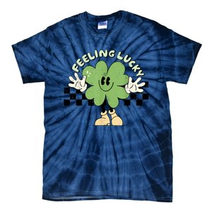 Feeling Lucky Cute Shamrock Happy St Patricks Day Go Green Tie-Dye T-Shirt