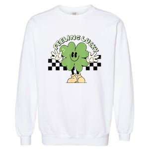 Feeling Lucky Cute Shamrock Happy St Patricks Day Go Green Garment-Dyed Sweatshirt