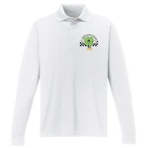 Feeling Lucky Cute Shamrock Happy St Patricks Day Go Green Performance Long Sleeve Polo