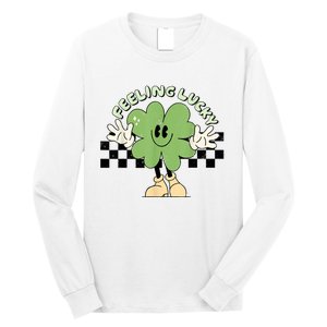 Feeling Lucky Cute Shamrock Happy St Patricks Day Go Green Long Sleeve Shirt