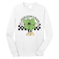 Feeling Lucky Cute Shamrock Happy St Patricks Day Go Green Long Sleeve Shirt