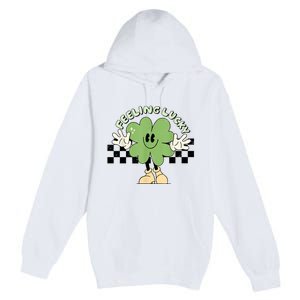 Feeling Lucky Cute Shamrock Happy St Patricks Day Go Green Premium Pullover Hoodie