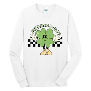 Feeling Lucky Cute Shamrock Happy St Patricks Day Go Green Tall Long Sleeve T-Shirt