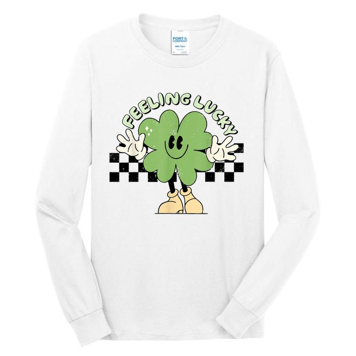 Feeling Lucky Cute Shamrock Happy St Patricks Day Go Green Tall Long Sleeve T-Shirt