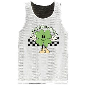 Feeling Lucky Cute Shamrock Happy St Patricks Day Go Green Mesh Reversible Basketball Jersey Tank