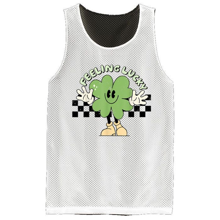 Feeling Lucky Cute Shamrock Happy St Patricks Day Go Green Mesh Reversible Basketball Jersey Tank