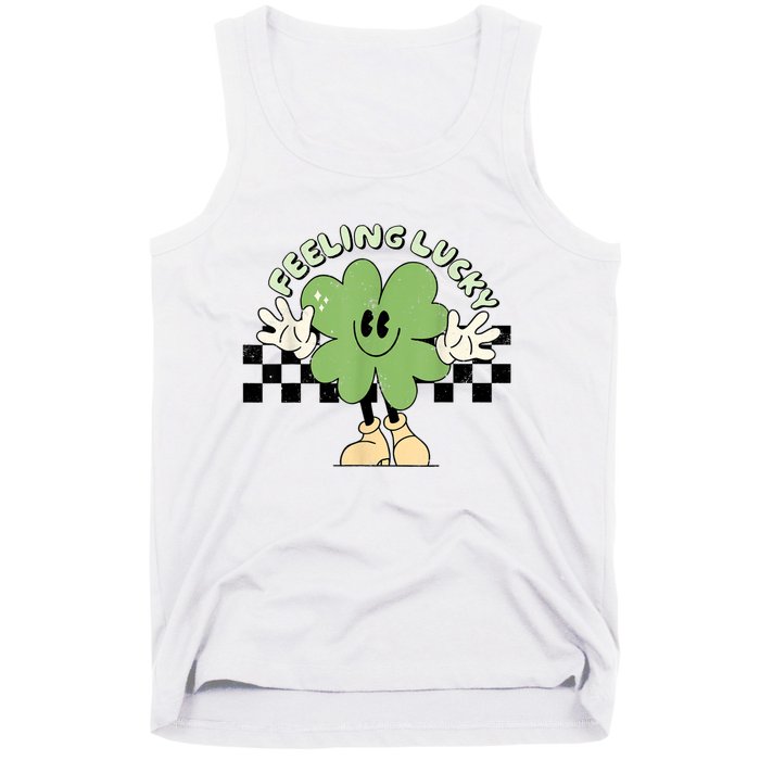 Feeling Lucky Cute Shamrock Happy St Patricks Day Go Green Tank Top