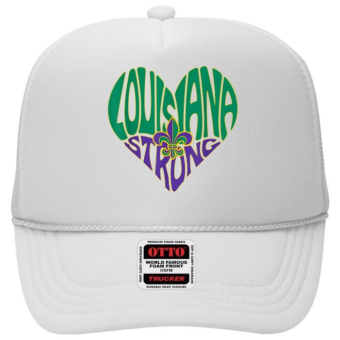 Funny Louisiana Culture T Vintage We Stand Nola Strong Appare High Crown Mesh Back Trucker Hat