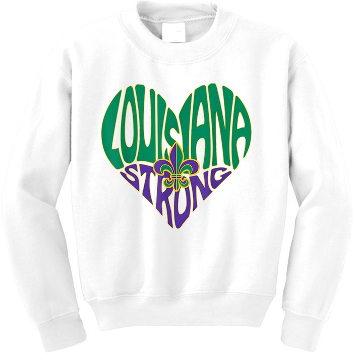 Funny Louisiana Culture T Vintage We Stand Nola Strong Appare Kids Sweatshirt