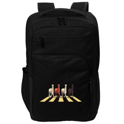 Funny Lama Crossing Abbey Street Road Llama Alpaca Impact Tech Backpack