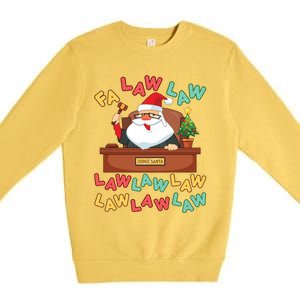 Funny Lawyer Christmas Santa Hat Fa Law Quote Holiday Funny Gift Premium Crewneck Sweatshirt