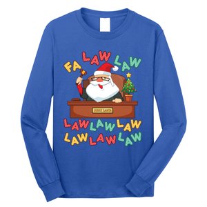 Funny Lawyer Christmas Santa Hat Fa Law Quote Holiday Funny Gift Long Sleeve Shirt