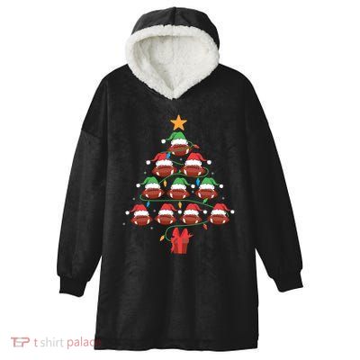 Football Lover Christmas Tree Football Lover Xmas Tree Gift Hooded Wearable Blanket