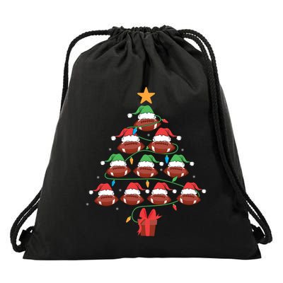 Football Lover Christmas Tree Football Lover Xmas Tree Gift Drawstring Bag
