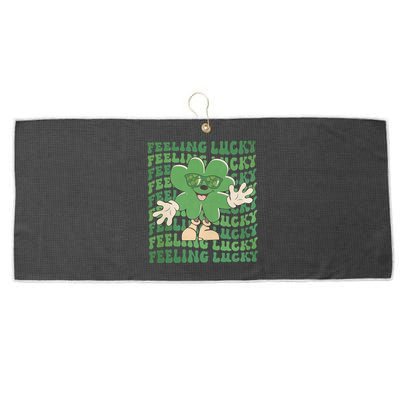 Feeling Lucky Cute Saint Patrick Day Gift Idea Large Microfiber Waffle Golf Towel