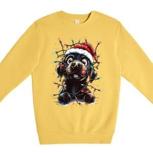 Funny Labrador Christmas Dog Lab Mom Dog Santa Cute Puppy Meaningful Gift Premium Crewneck Sweatshirt