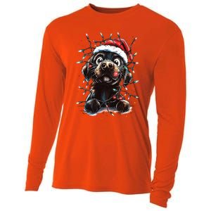 Funny Labrador Christmas Dog Lab Mom Dog Santa Cute Puppy Meaningful Gift Cooling Performance Long Sleeve Crew