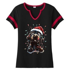 Funny Labrador Christmas Dog Lab Mom Dog Santa Cute Puppy Meaningful Gift Ladies Halftime Notch Neck Tee