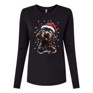 Funny Labrador Christmas Dog Lab Mom Dog Santa Cute Puppy Meaningful Gift Womens Cotton Relaxed Long Sleeve T-Shirt