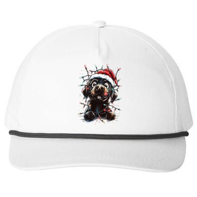 Funny Labrador Christmas Dog Lab Mom Dog Santa Cute Puppy Meaningful Gift Snapback Five-Panel Rope Hat