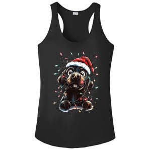 Funny Labrador Christmas Dog Lab Mom Dog Santa Cute Puppy Meaningful Gift Ladies PosiCharge Competitor Racerback Tank