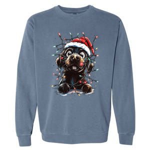 Funny Labrador Christmas Dog Lab Mom Dog Santa Cute Puppy Meaningful Gift Garment-Dyed Sweatshirt