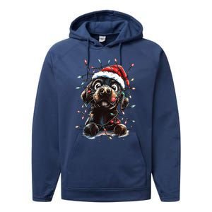 Funny Labrador Christmas Dog Lab Mom Dog Santa Cute Puppy Meaningful Gift Performance Fleece Hoodie