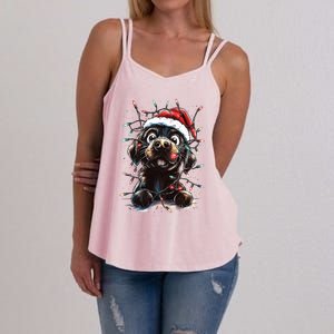 Funny Labrador Christmas Dog Lab Mom Dog Santa Cute Puppy Meaningful Gift Women's Strappy Tank