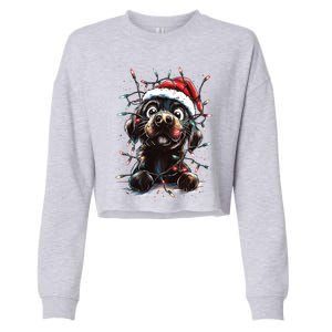 Funny Labrador Christmas Dog Lab Mom Dog Santa Cute Puppy Meaningful Gift Cropped Pullover Crew