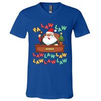 Funny Lawyer Christmas Santa Hat Fa Law Quote Holiday Funny Gift V-Neck T-Shirt