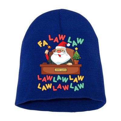 Funny Lawyer Christmas Santa Hat Fa Law Quote Holiday Funny Gift Short Acrylic Beanie