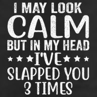 Funny Look Calm But In My Head Ive Slapped You 3 Times 7 Panel Mesh Trucker Snapback Hat
