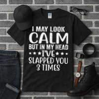 Funny Look Calm But In My Head Ive Slapped You 3 Times Tall T-Shirt