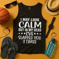 Funny Look Calm But In My Head Ive Slapped You 3 Times Tank Top