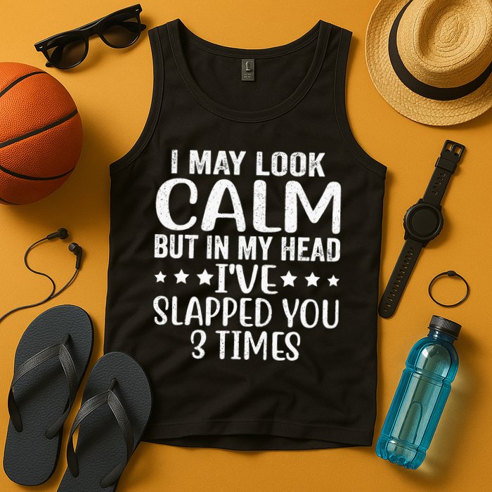 Funny Look Calm But In My Head Ive Slapped You 3 Times Tank Top