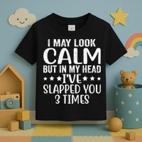 Funny Look Calm But In My Head Ive Slapped You 3 Times Toddler T-Shirt